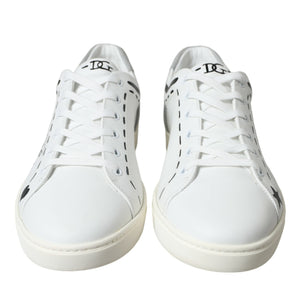 Dolce &amp; Gabbana Elegant White Calfskin Leather Sneakers