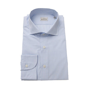 Bagutta Elegant Light Blue Cotton Shirt with French Collar