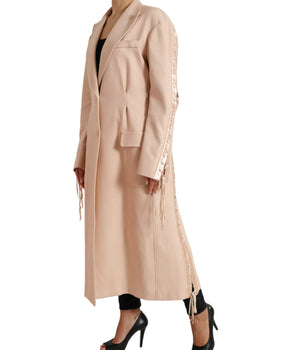 Dolce &amp; Gabbana Elegante gabardina beige de un solo pecho