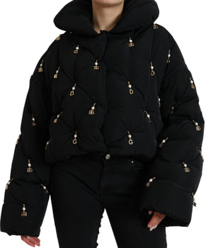 Dolce &amp; Gabbana Elegante chaqueta acolchada con adornos de perlas