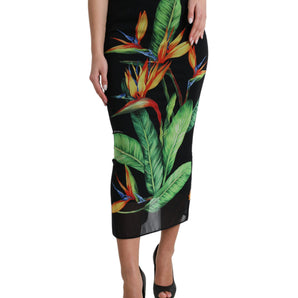 Dolce &amp; Gabbana Floral High Waist Silk Midi Skirt