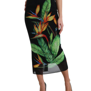 Dolce &amp; Gabbana Floral High Waist Silk Midi Skirt