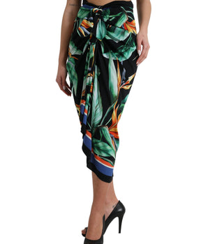 Dolce &amp; Gabbana Elegant Floral High Waist Midi Skirt