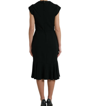 Dolce & Gabbana Black Cady Viscose Sleeveless Dress