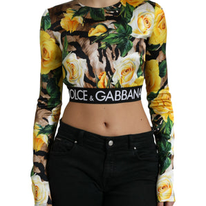 Dolce & Gabbana Elegant Floral Cropped Blouse Top