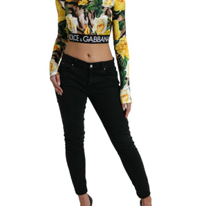 Dolce & Gabbana Elegant Floral Cropped Blouse Top