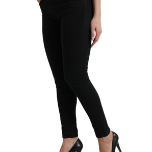 Dolce &amp; Gabbana Elegant Black Mid-Waist Stretch Jeans