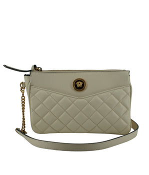 Versace Elegante bolso bandolera de piel de cordero blanco