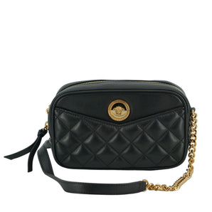 Versace Elegante bolso bandolera pequeño de piel negra