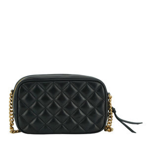 Versace Elegant Small Black Leather Crossbody Bag