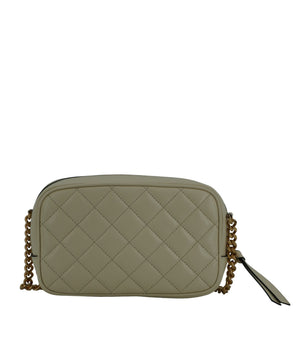 Versace White Lamb Leather Small Camera Crossbody Bag