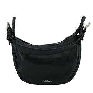 Versace elegante bolso de hombro mini hobo negro