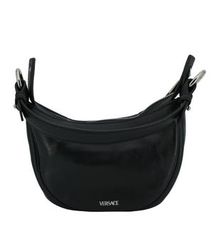 Versace Black Calf Leather Hobo Mini Shoulder Bag