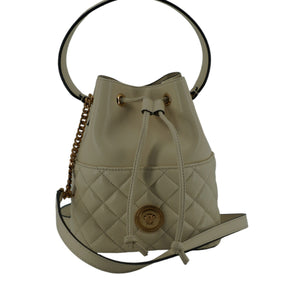 Versace Elegante bolso bandolera pequeño de piel blanca