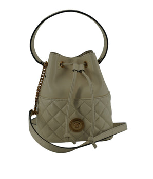 Versace Elegante bolso bandolera pequeño de piel blanca