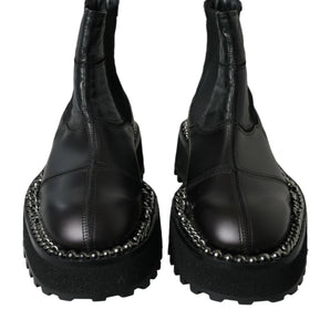 Dolce &amp; Gabbana Elegantes botas sin cordones Chelsea negras