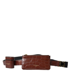 Dolce &amp; Gabbana Elegant Leather Airpod &amp; Coin Purse Duo
