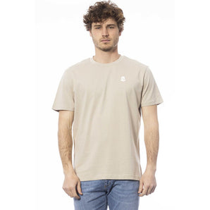 Camiseta con logo y cuello redondo de algodón beige de Invicta