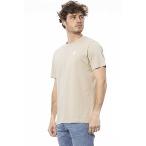 Camiseta con logo y cuello redondo de algodón beige de Invicta