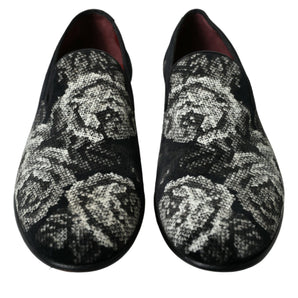 Dolce & Gabbana Elegant Floral Velvet Loafers