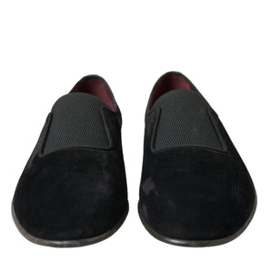 Dolce & Gabbana Elegant Black Velor Loafers for the Discerning Gentleman