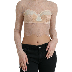 Dolce &amp; Gabbana Elegant Lace Bustier Cropped Top