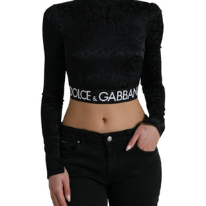 Dolce &amp; Gabbana Elegant Black Cropped Top with Zip Closure