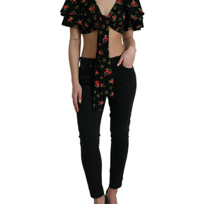 Dolce &amp; Gabbana Floral Print Cropped Top Luxe Fashion