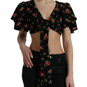 Dolce &amp; Gabbana Top corto con estampado floral Moda de lujo