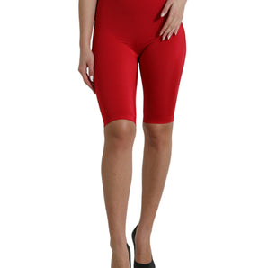 Dolce &amp; Gabbana Chic Red High Waist Leggings Pants