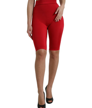 Dolce &amp; Gabbana Chic Red High Waist Leggings Pants