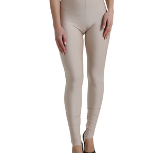 Dolce &amp; Gabbana Chic Beige High Waist Leggings