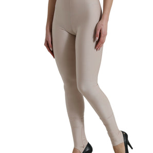 Dolce & Gabbana Chic Beige High Waist Leggings