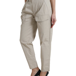 Dolce &amp; Gabbana High-Waisted Tapered Fashion Pants - Beige