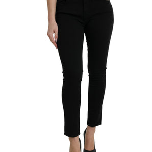 Dolce &amp; Gabbana Chic Black Mid Waist Denim Jeans