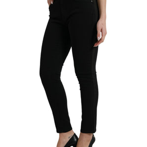 Dolce &amp; Gabbana Chic Black Mid Waist Denim Jeans