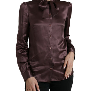 Dolce & Gabbana Elegant Silk Ascot Collar Blouse