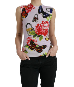 Dolce &amp; Gabbana Camiseta sin mangas elegante en mezcla de cachemira y seda