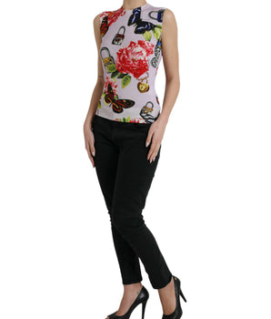 Dolce &amp; Gabbana Camiseta sin mangas elegante en mezcla de cachemira y seda