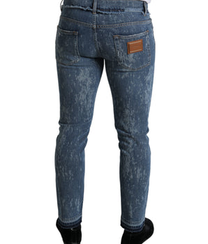 Dolce & Gabbana Blue Washed Skinny Cotton Stretch Denim Jeans