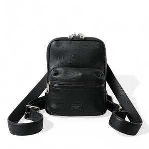 Dolce &amp; Gabbana Chic Black Calf Leather Small Backpack