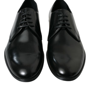 Dolce &amp; Gabbana Elegantes zapatos formales Derby de cuero negro