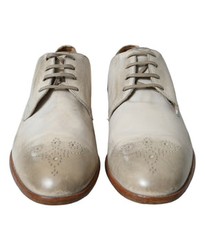 Dolce &amp; Gabbana Elegantes zapatos Derby de piel de becerro blancos