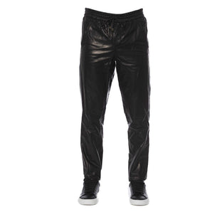 Pantalones Trussardi Sleek de cuero negro para hombre