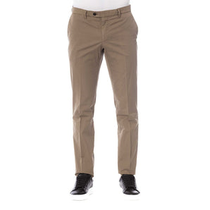 Pantalón Trussardi Elegant de algodón en marrón clásico