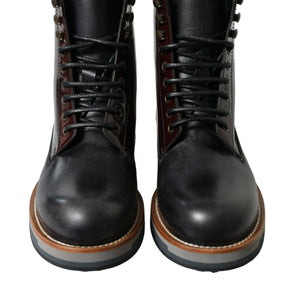 Dolce &amp; Gabbana Elegant Bi-Color Leather Boots