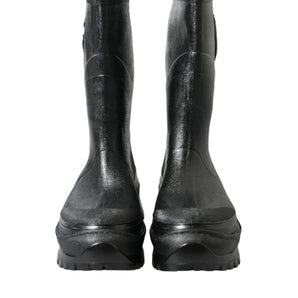 Dolce &amp; Gabbana Sleek Metallic Rubber Rain Boots with DG Logo