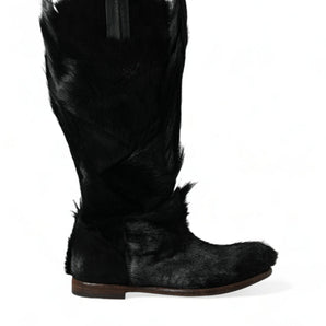 Dolce &amp; Gabbana Opulent Gazelle Fur Mid Calf Boots