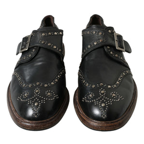 Dolce &amp; Gabbana Elegant Calfskin Leather Monk Straps