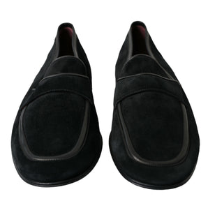 Dolce &amp; Gabbana Elegantes Mocasines Negros de Terciopelo para Hombre